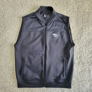 FJ FootJoy Mens Golf Vest Full Zip Charcoal Grey w/Pockets Size Large